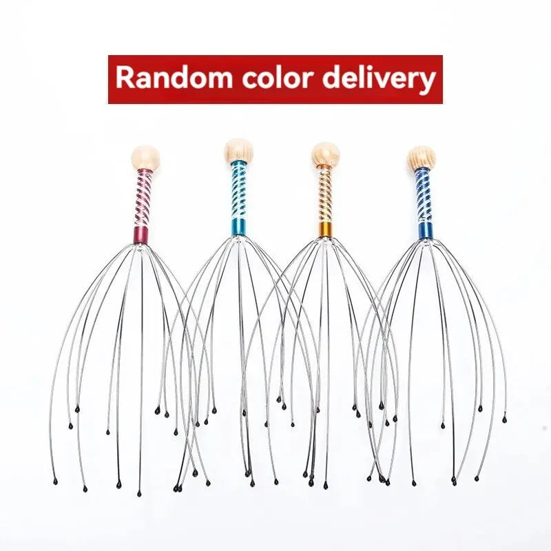 Octopus Head Massager - Stainless Steel Scalp Scratcher and Brain Massage Claw for Relaxation and Itch Relief
