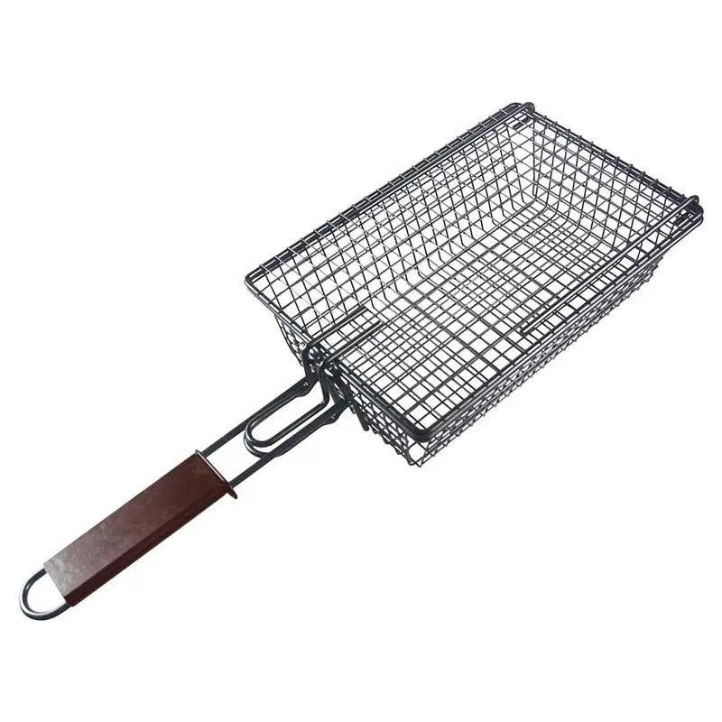 Stainless Steel BBQ Non-Stick Basket Grill Mesh Mat for Meat Vegetable Steak Picnic Party Barbecue - Hiccupzz