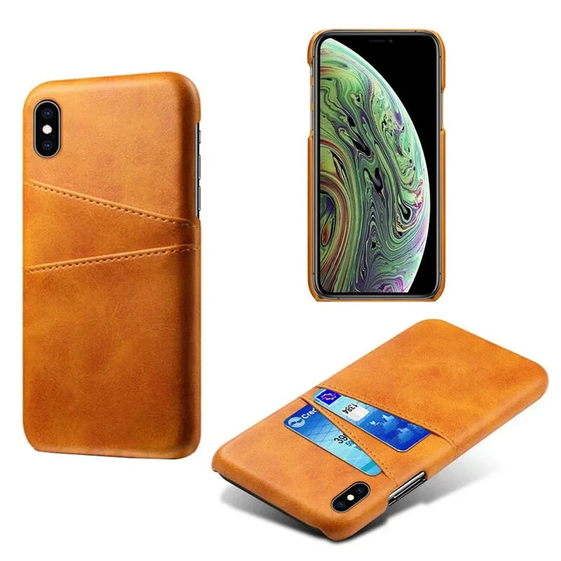 Pu Leather Wallet Card Holder Phone Case For iPhone 15 14 13 12 Mini 11 Pro XS Max XR X 8 7 Plus SE 2022 2020 Plastic Cover - Hiccupzz