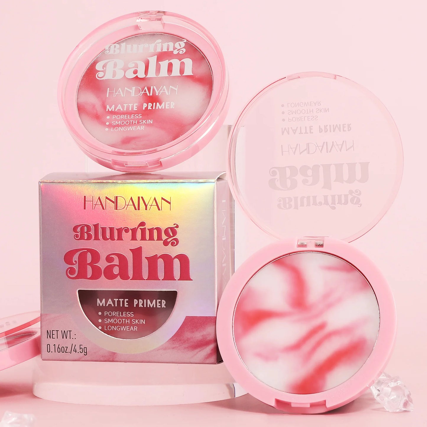 HANDAIYAN Matte Concealer Makeup Setting Powder with Puff Light Mist Sense Waterproof Oil Control Without Taking Off Makeup - Hiccupzz