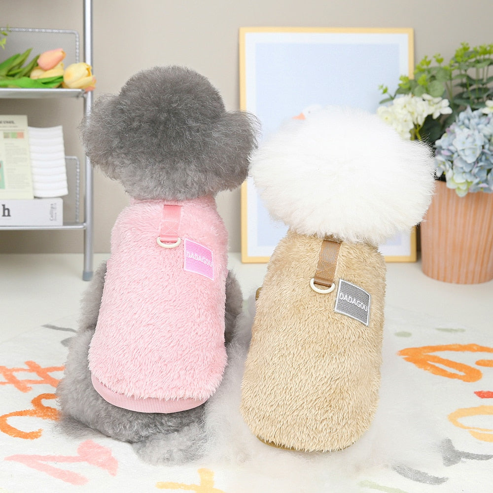 Soft Coral Fleece Pet Clothes Warm Dog Vest Coat Cute Puppy Sweater Cat Apparel For Chihuahua Yorkie Terrier Shih Tzu Pet Outfit - Hiccupzz