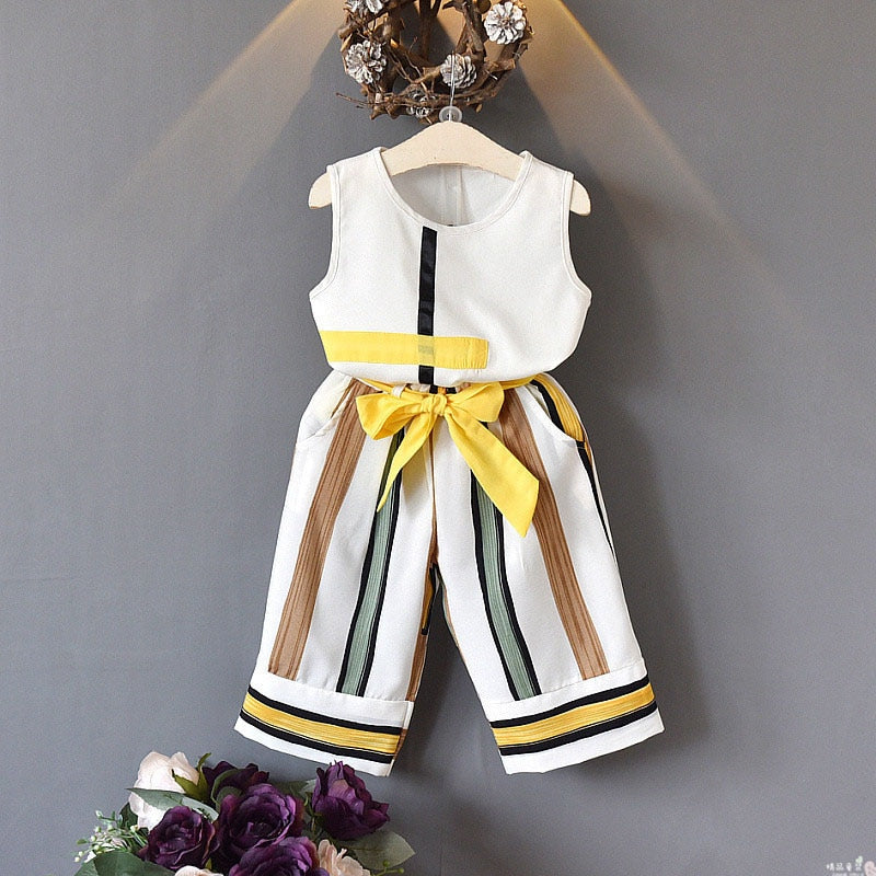 Kids Girls Clothing Sets Summer New Style Brand  Baby Girls Clothes Short Sleeve T-Shirt+Pant Dress 2Pcs Children Clothes Suits - Hiccupzz