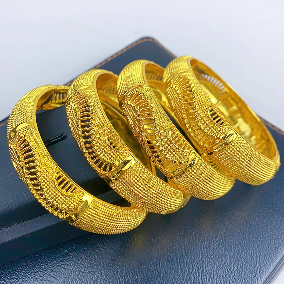 Women Charm Bracelet Bangle, 24K Gold Color Jewelry, Dubai Flower Bangle Brand, African Designer Ethiopian Hawaiian Jewelry - Hiccupzz