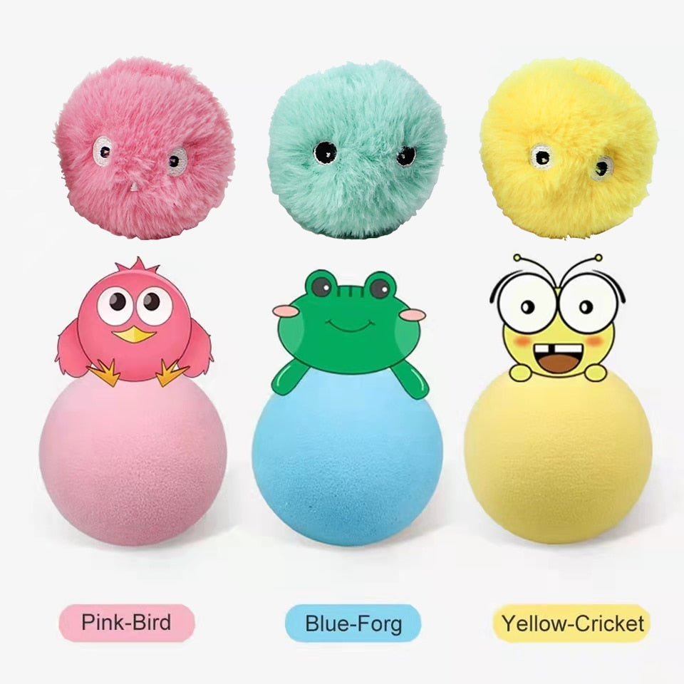 Smart Cat Toys Interactive Ball Plush Electric Catnip Training Toy Kitten - Hiccupzz