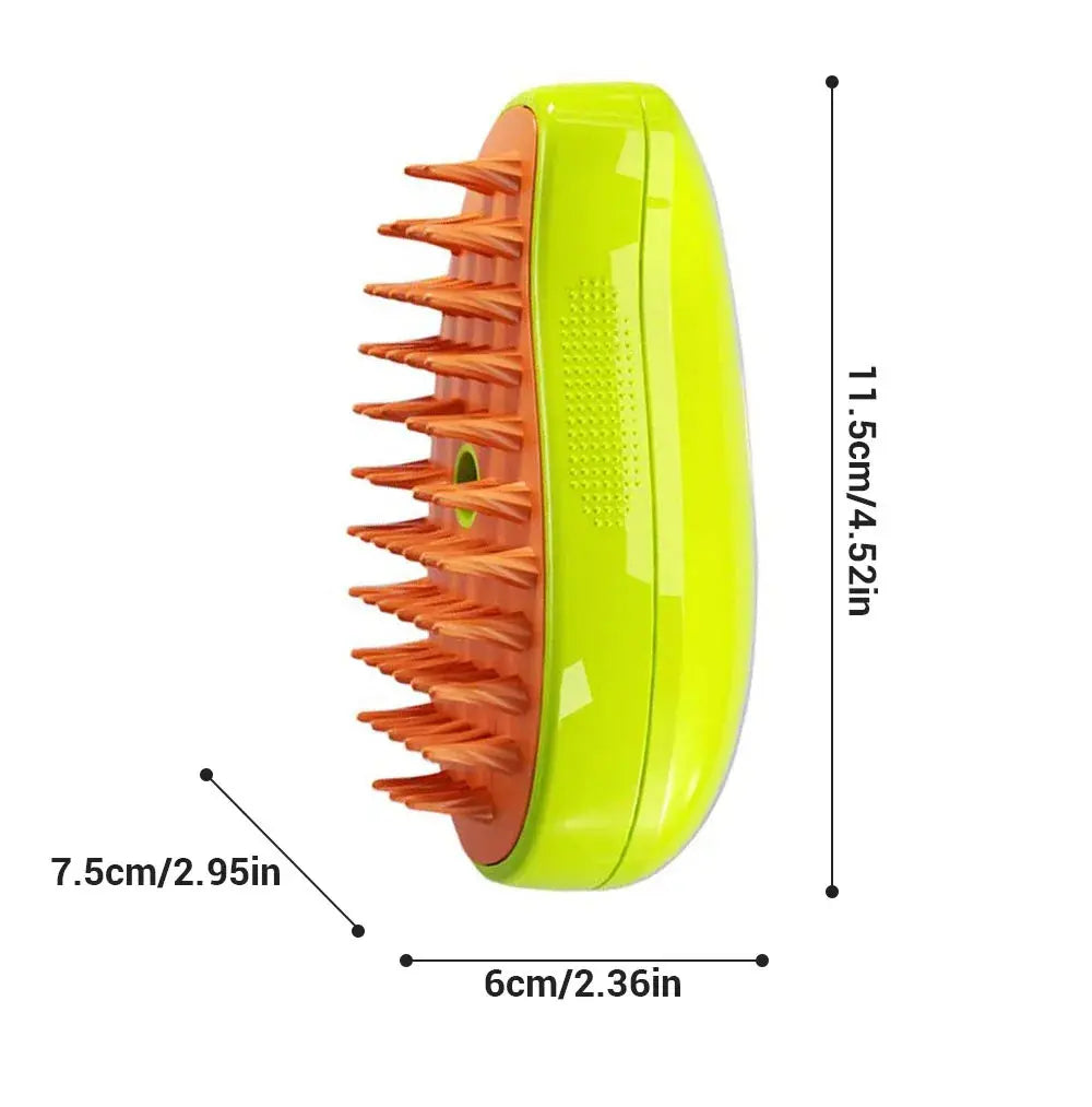 3-in-1 Electric Steamy Brush for Cats & Dogs – Steam Brush, Sprayer, and Massaging Pet Grooming Tool for Shedding - Hiccupzz