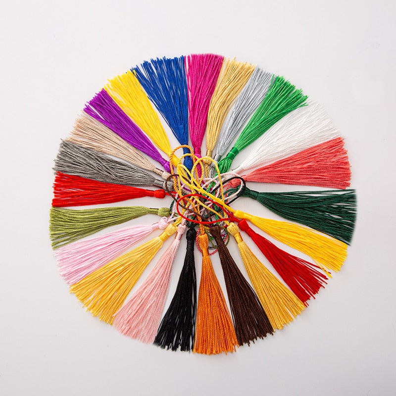 20pcs 80mm Bookmarks Hanging Rope Silk Tassel For Craft DIY Key Chain, Earring Hooks, Pendant, Jewelry Making - Hiccupzz