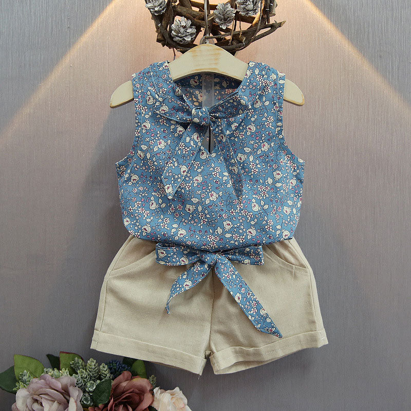 Kids Girls Clothing Sets Summer New Style Brand  Baby Girls Clothes Short Sleeve T-Shirt+Pant Dress 2Pcs Children Clothes Suits - Hiccupzz