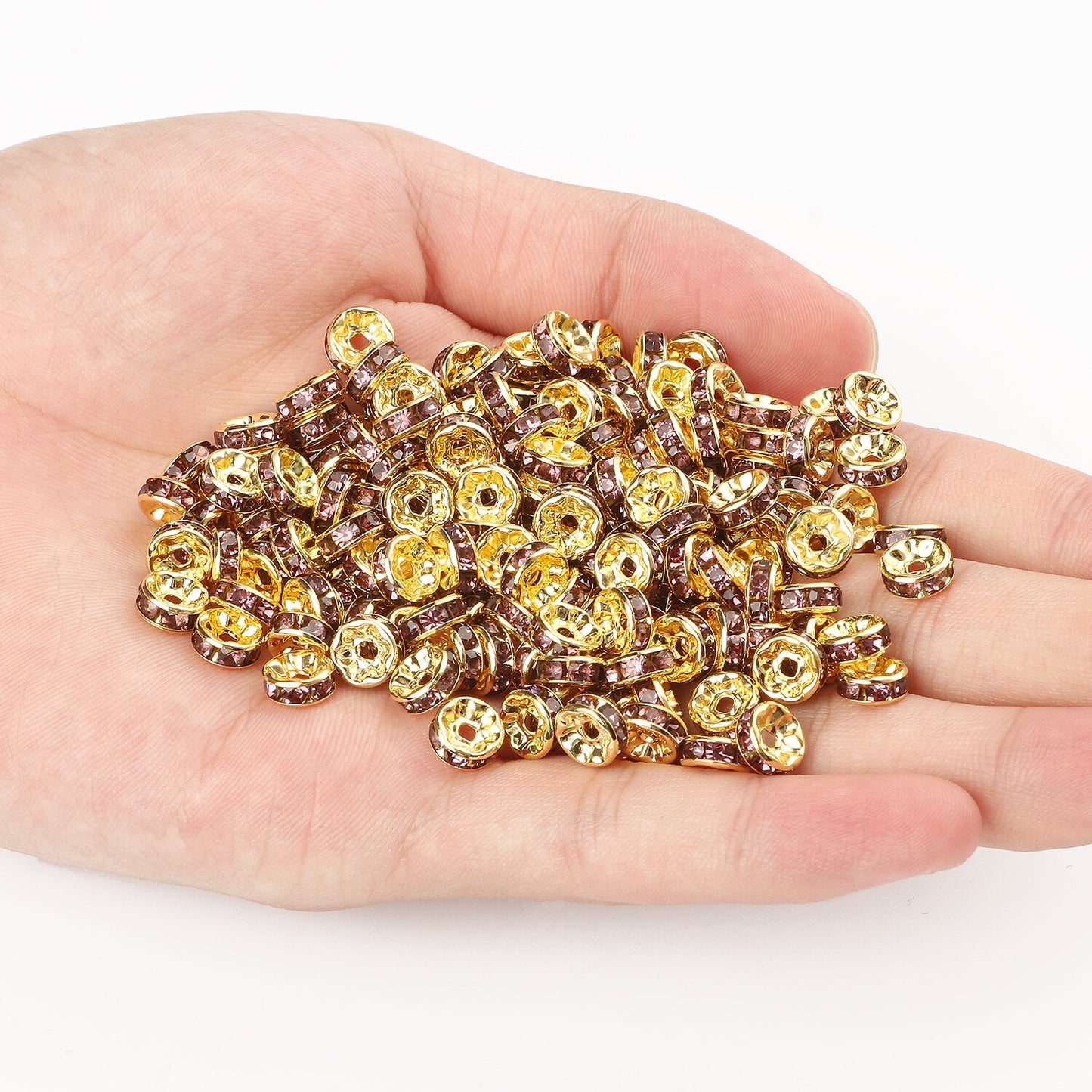 50pcs/lot Crystal Round Loose Spacer Beads for DIY Making Bracelet Necklace Accessories - Hiccupzz