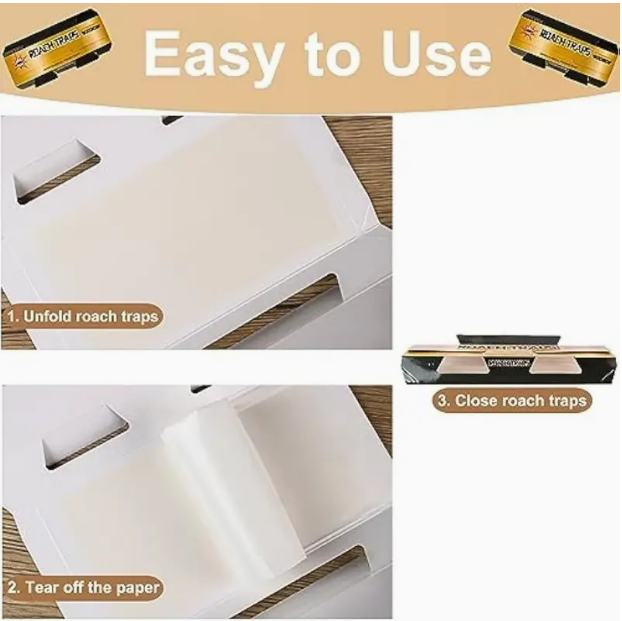 5 Packs Roach Trap – Long-Lasting Sticky Glue Traps for Cockroach and Bug Catching - Hiccupzz