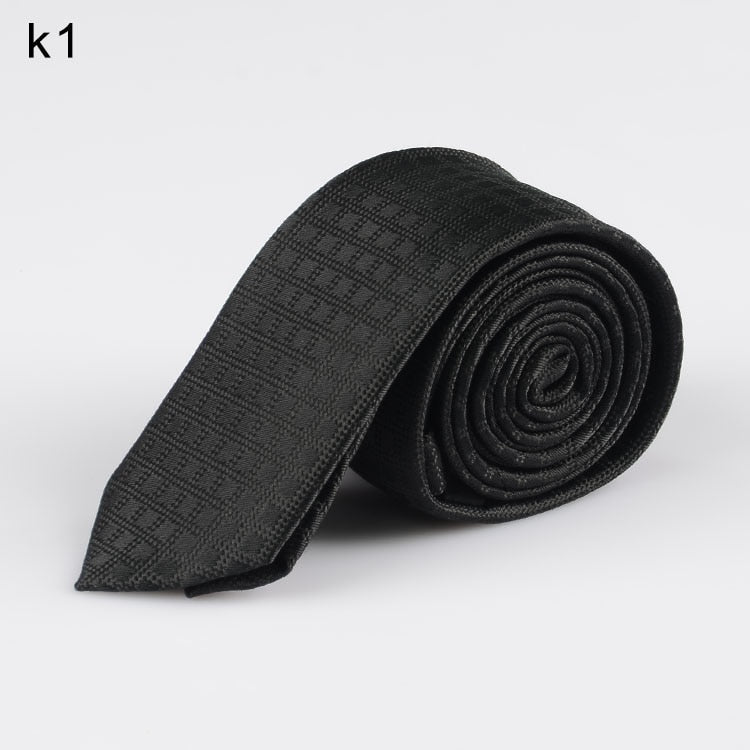 New Men's Casual Slim Ties Classic Polyester Woven Party Neckties Fashion Plaid Dots Man Neck Tie For Wedding Business Male Tie - Hiccupzz