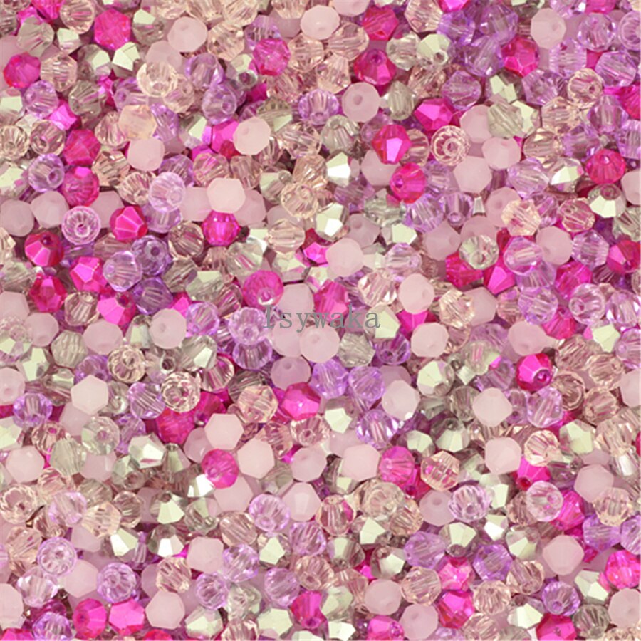 Multicolor 100pcs 4mm Bicone Austria Crystal Beads for DIY Jewelry Making - Hiccupzz