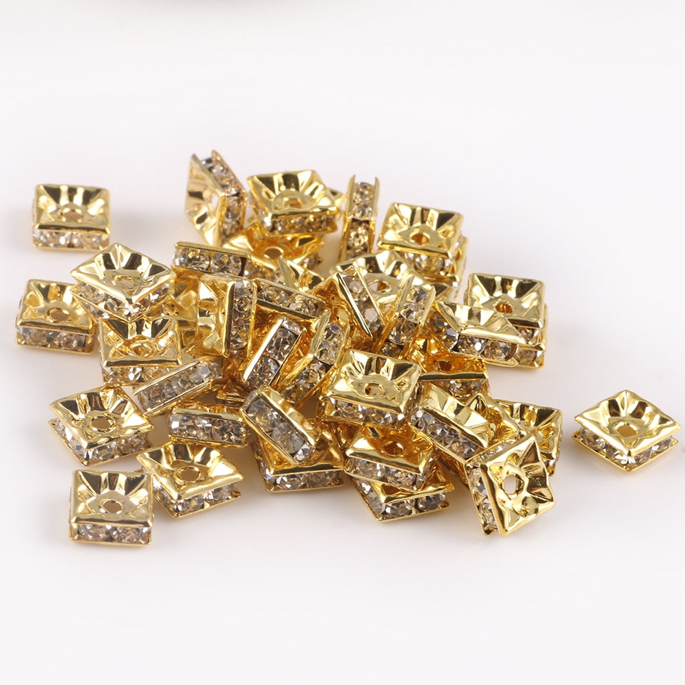 50pcs/lot Crystal Round Loose Spacer Beads for DIY Making Bracelet Necklace Accessories - Hiccupzz