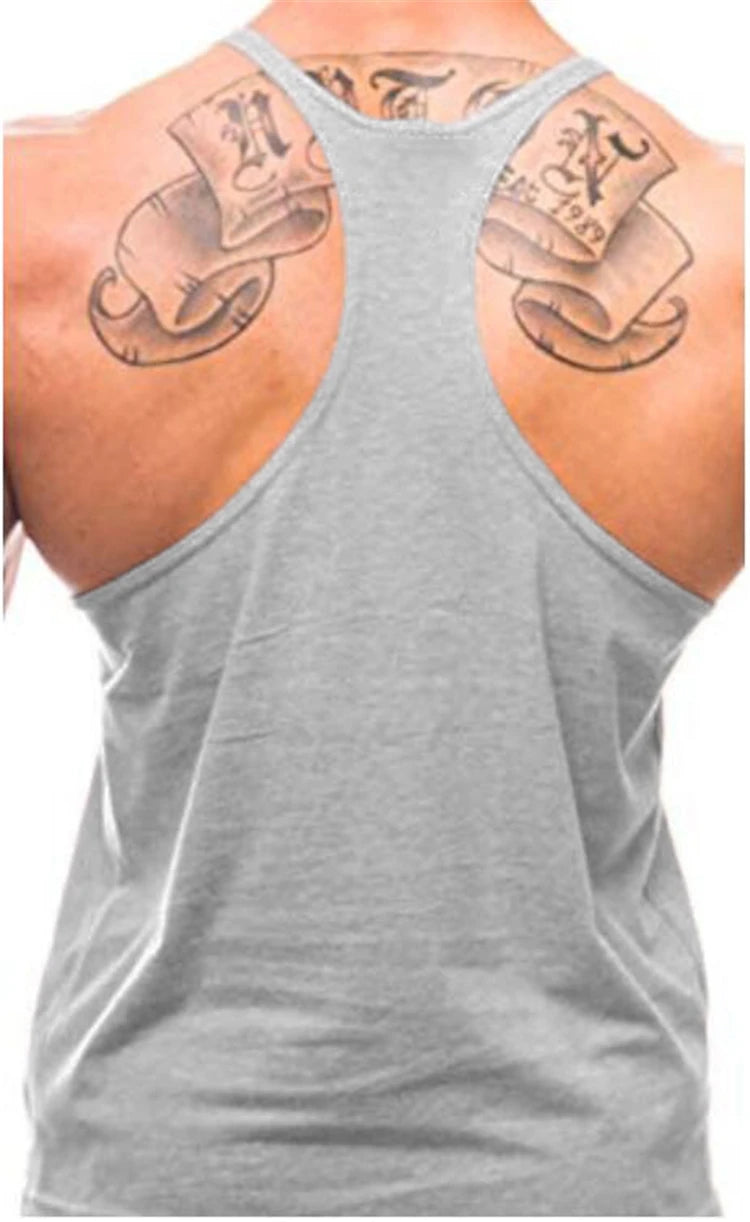 Men's Bodybuilding Tank - Cotton Sleeveless Gym Shirt - Hiccupzz