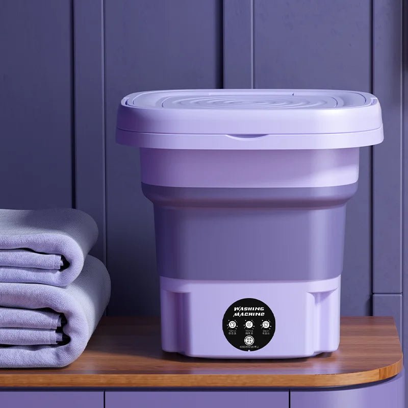 8L Portable Small Foldable Washing Machine with Spin Dryer For Socks Underwear Panties Washer Household Mini Washing Machine - Hiccupzz