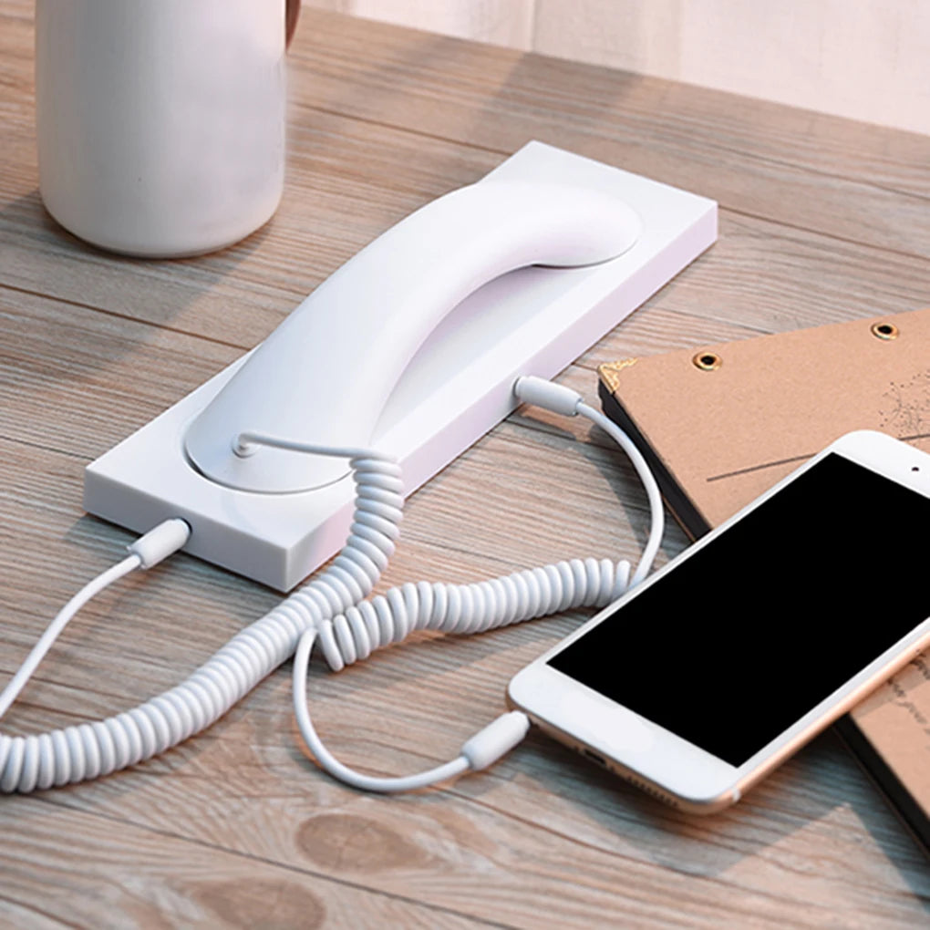 Universal Retro Phone Receiver Handset – 3.5mm Landline Telephone Microphone Call Headset for Smartphones - Hiccupzz