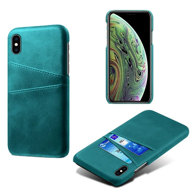 Pu Leather Wallet Card Holder Phone Case For iPhone 15 14 13 12 Mini 11 Pro XS Max XR X 8 7 Plus SE 2022 2020 Plastic Cover - Hiccupzz