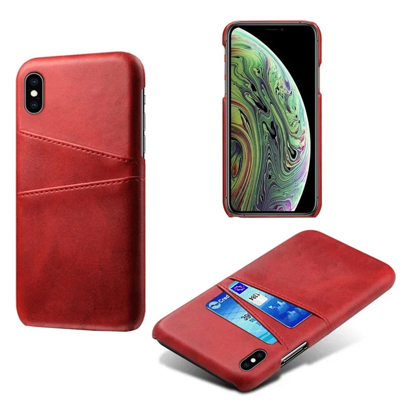 Pu Leather Wallet Card Holder Phone Case For iPhone 15 14 13 12 Mini 11 Pro XS Max XR X 8 7 Plus SE 2022 2020 Plastic Cover - Hiccupzz