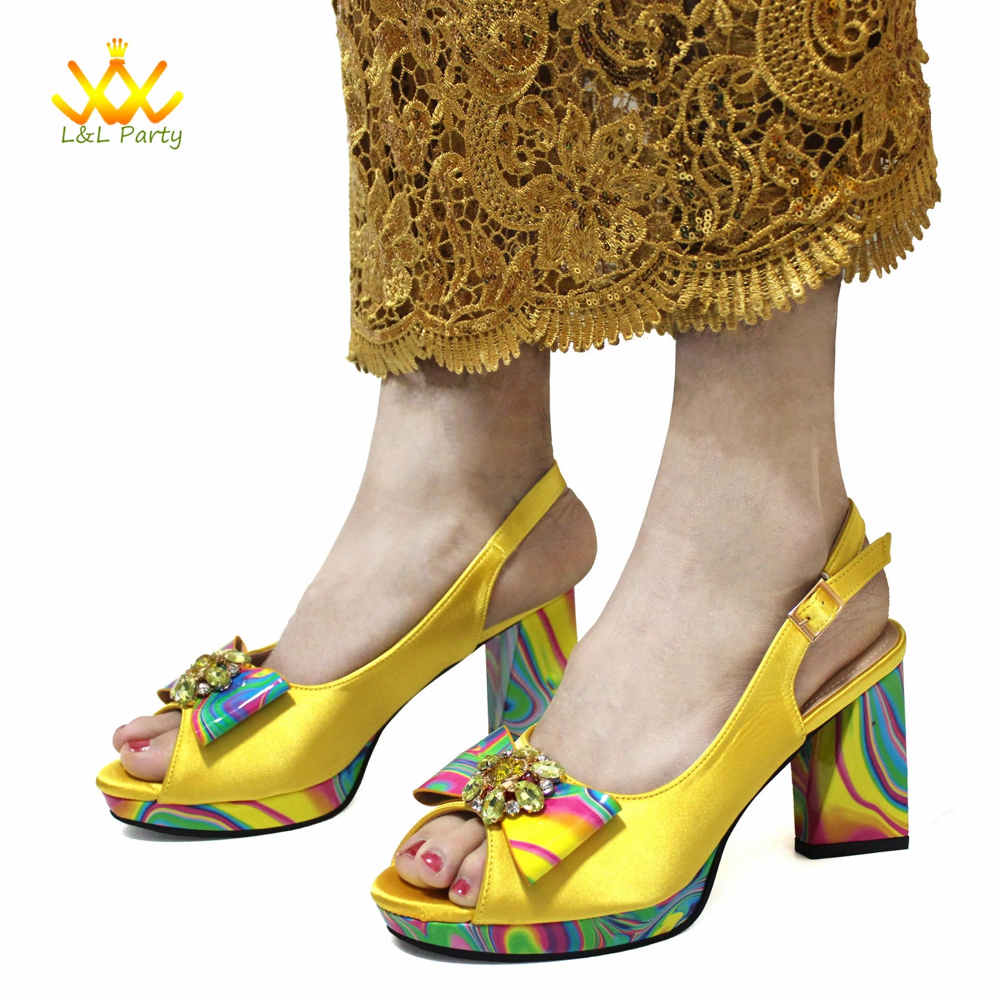 Appliques Specials Italian Design Nigerian Women Shoes Matching Bag Set in Red Color INS Hot Sale Sandals - Hiccupzz