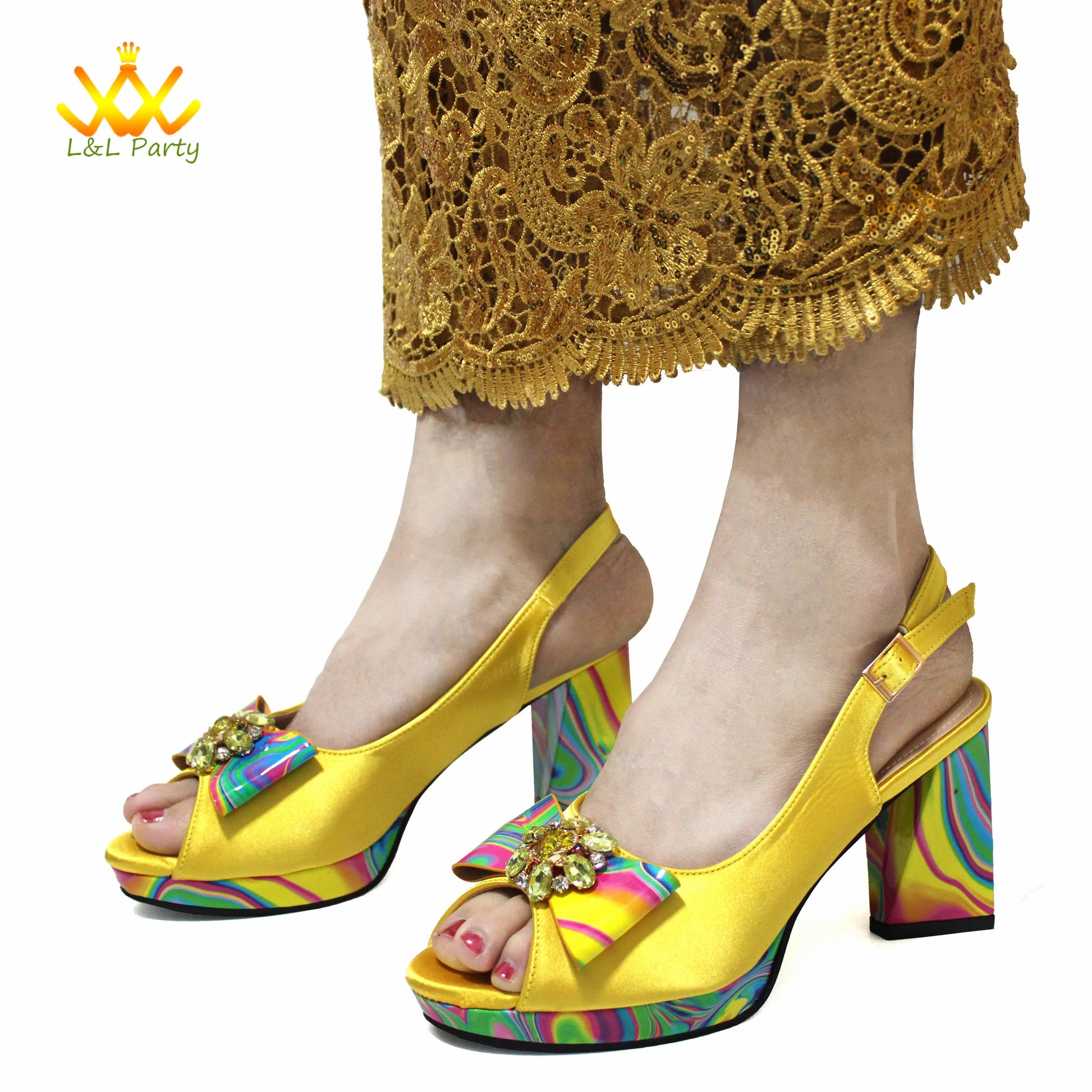 Appliques Specials Italian Design Nigerian Women Shoes Matching Bag Set in Red Color INS Hot Sale Sandals - Hiccupzz