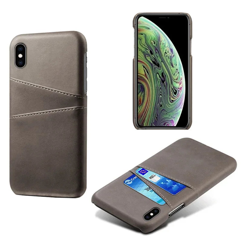 Pu Leather Wallet Card Holder Phone Case For iPhone 15 14 13 12 Mini 11 Pro XS Max XR X 8 7 Plus SE 2022 2020 Plastic Cover - Hiccupzz