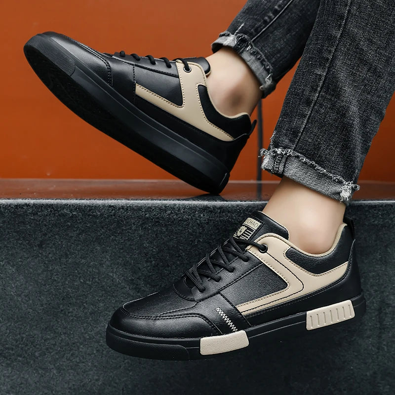 Sneakers For Men Vulcanized Shoes High Top Shoes Lace Up Skateboard Simple Design Casual Outdoor Sport Shoe Male Plus Size 38-47 - Hiccupzz