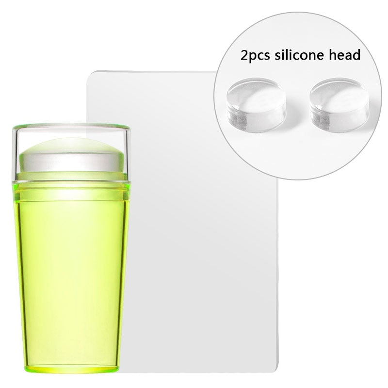 Transparent Nail Stamper with Scraper 2pcs Jelly Silicone Stamp for French Nails - Hiccupzz