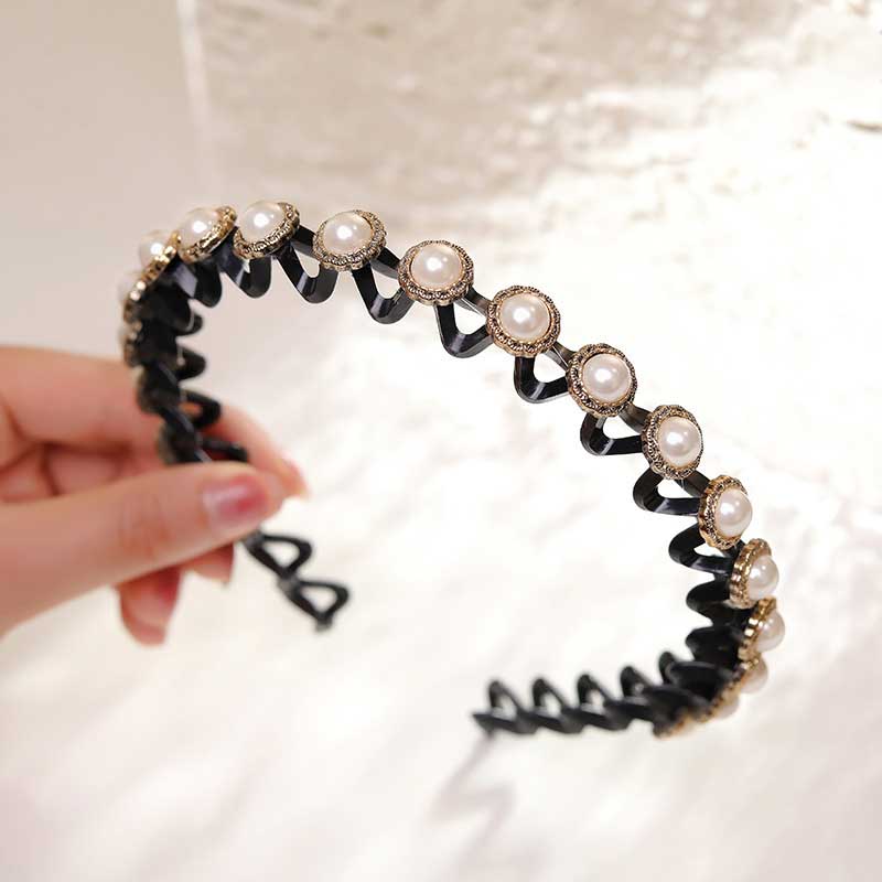 Fashion Pearl Non-Slip Rhinestone Hairbands - Hiccupzz