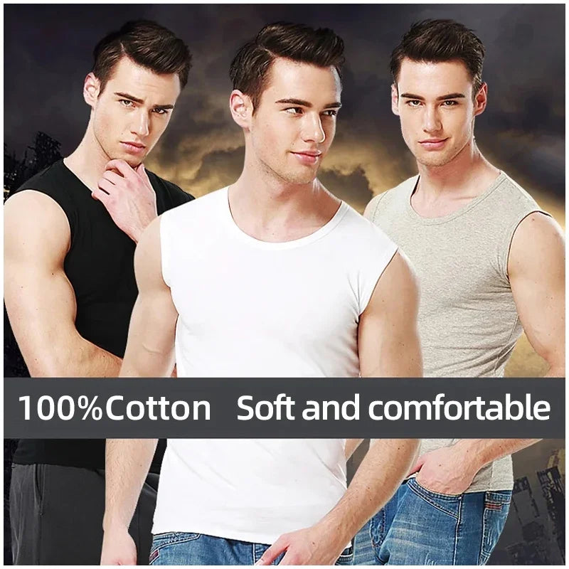 Men's Pure Cotton Sports Tank Top - Summer Sleeveless Fitness Shirt - Hiccupzz