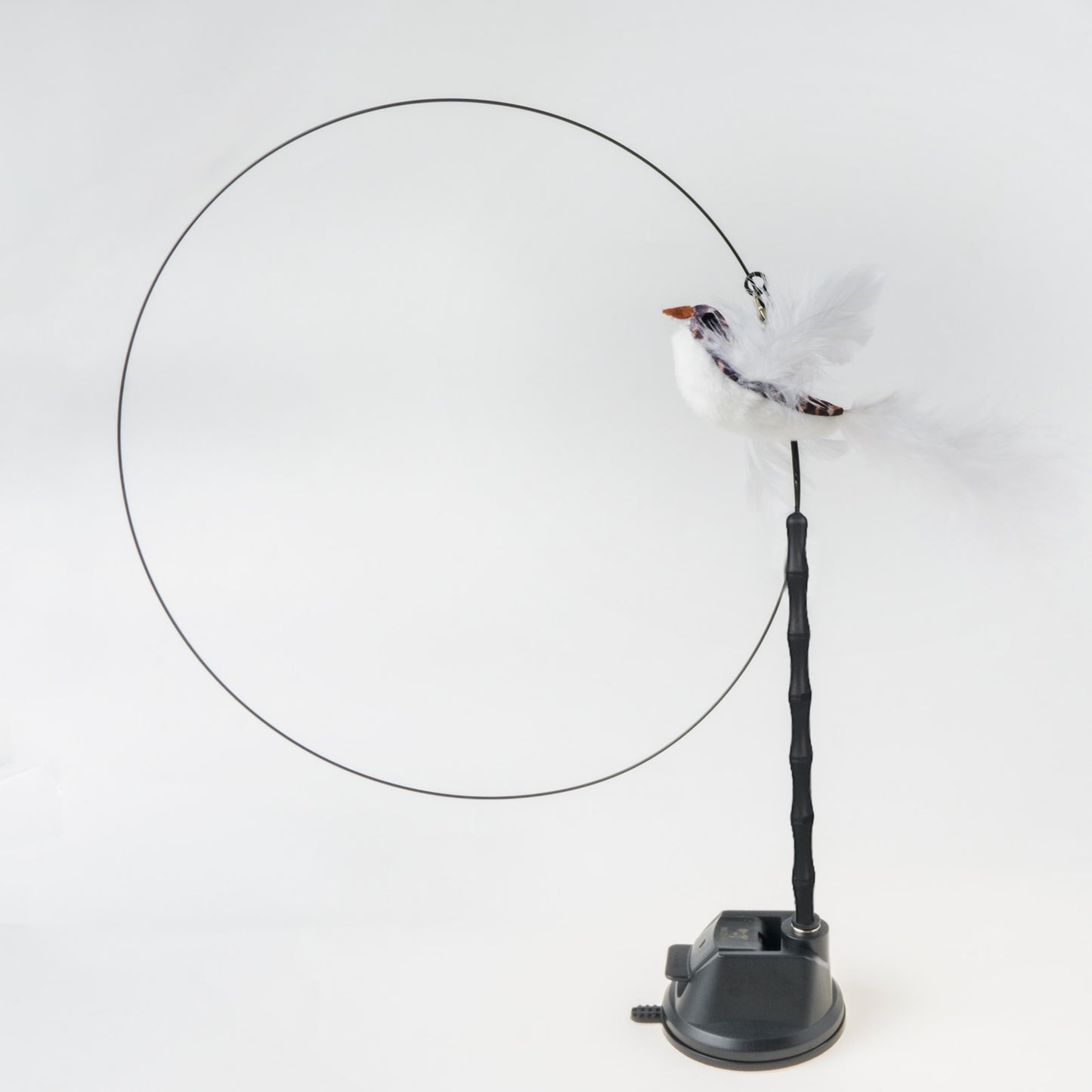 Handfree Bird/Feather Cat Wand with Bell Powerful Suction Cup Interactive Toys for Cats Kitten Hunting Exercise - Hiccupzz