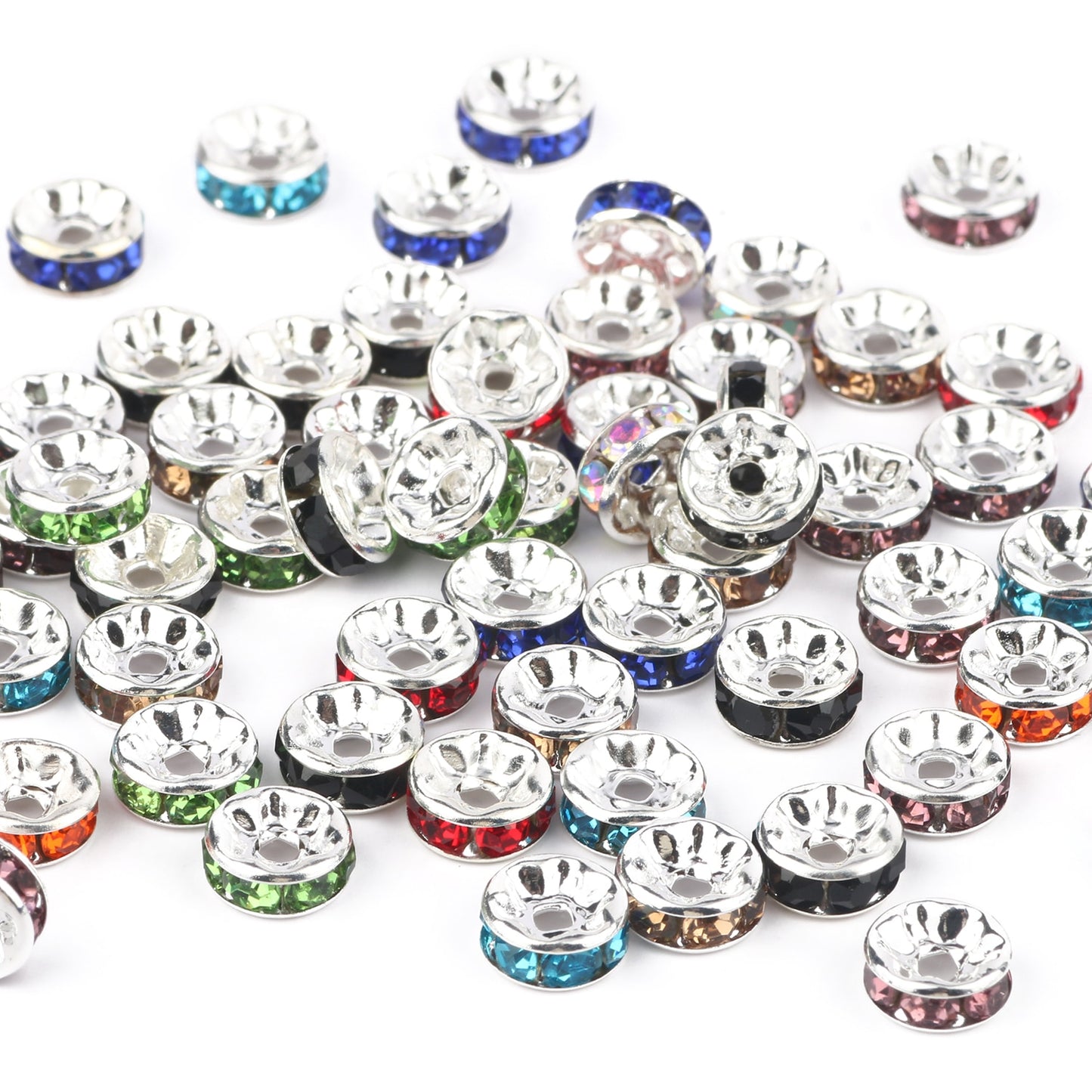 50pcs/lot Crystal Round Loose Spacer Beads for DIY Making Bracelet Necklace Accessories - Hiccupzz