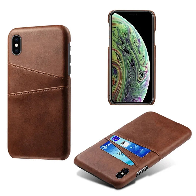Pu Leather Wallet Card Holder Phone Case For iPhone 15 14 13 12 Mini 11 Pro XS Max XR X 8 7 Plus SE 2022 2020 Plastic Cover - Hiccupzz