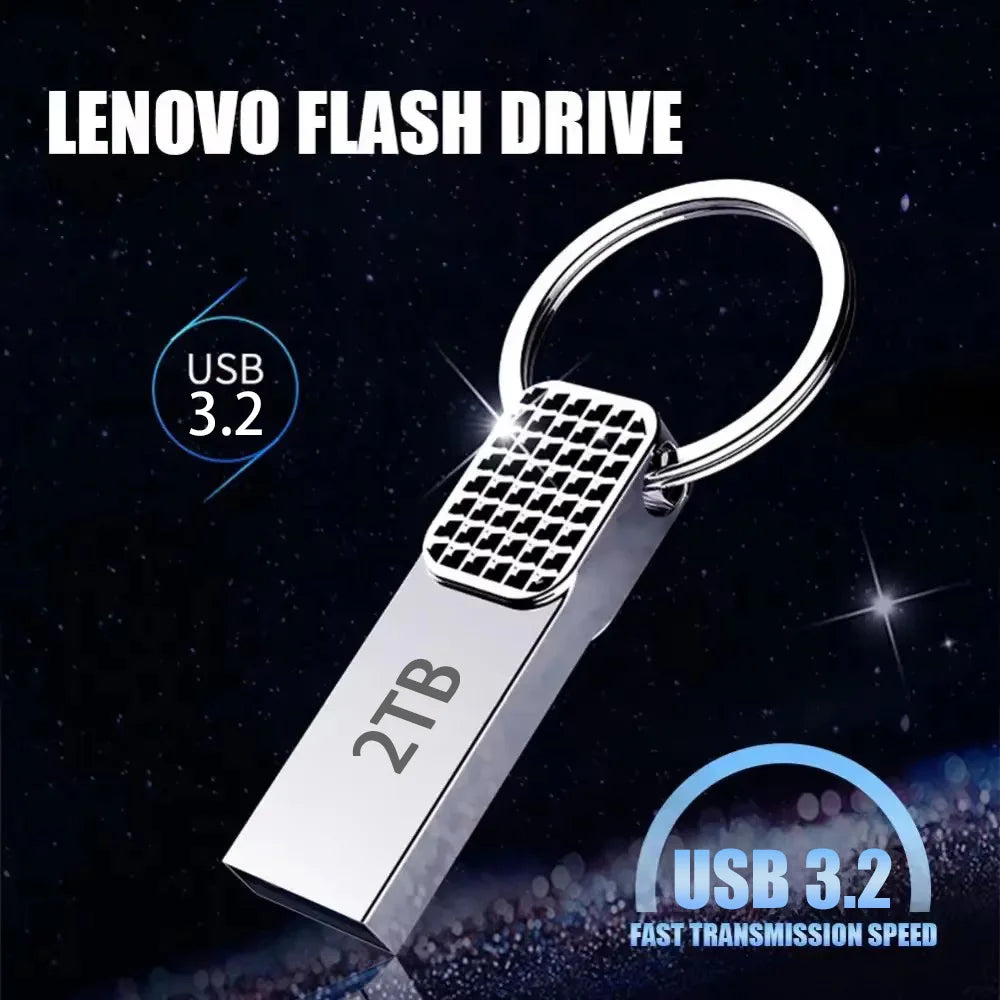 2TB Metal USB 3.2 Flash Drive – High-Speed Type-C Pen Drive, 1TB/512GB/128GB Mini Key Design for Phone & PC