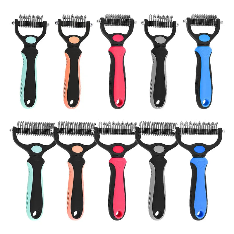 Professional Pet Deshedding Brush - Dog Hair Remover & Knot Cutter for Cats and Puppies | Grooming & Shedding Comb for Dogs - Hiccupzz