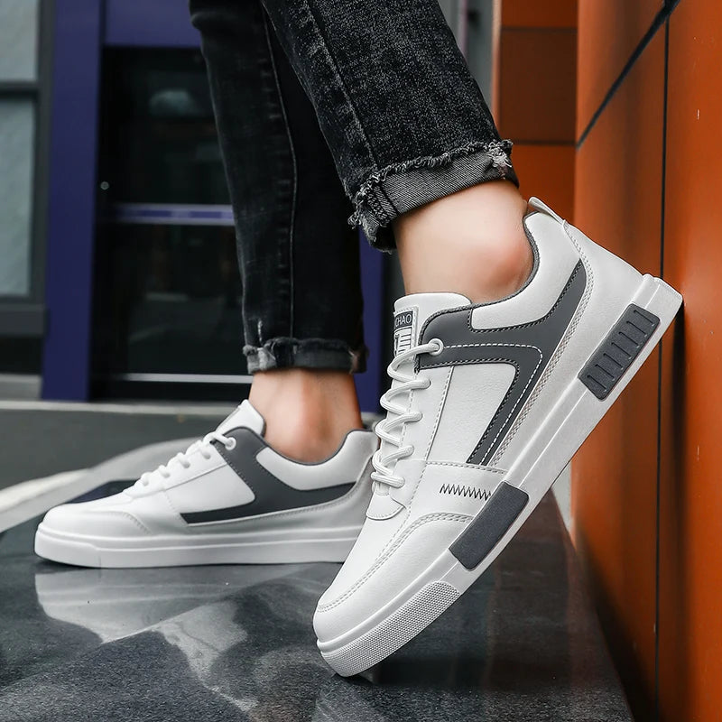 Sneakers For Men Vulcanized Shoes High Top Shoes Lace Up Skateboard Simple Design Casual Outdoor Sport Shoe Male Plus Size 38-47 - Hiccupzz