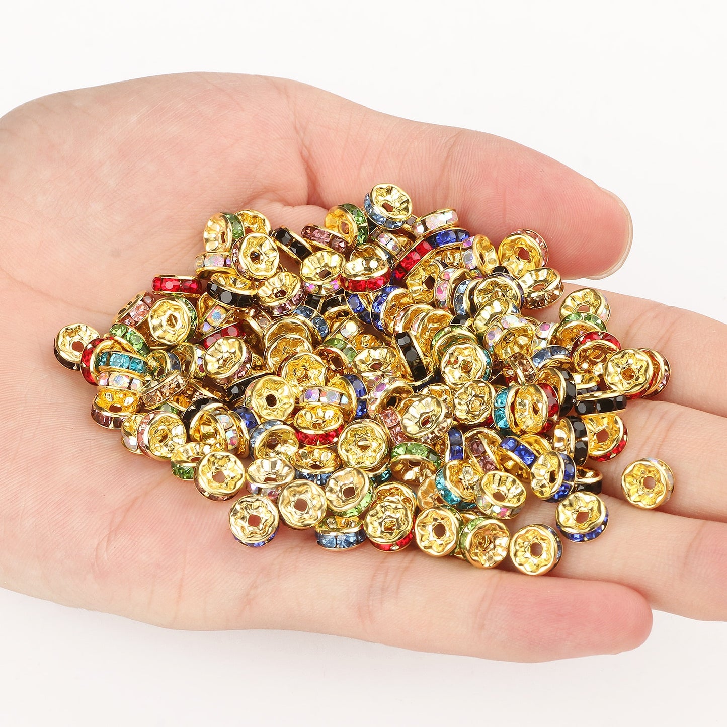 50pcs/lot Crystal Round Loose Spacer Beads for DIY Making Bracelet Necklace Accessories - Hiccupzz