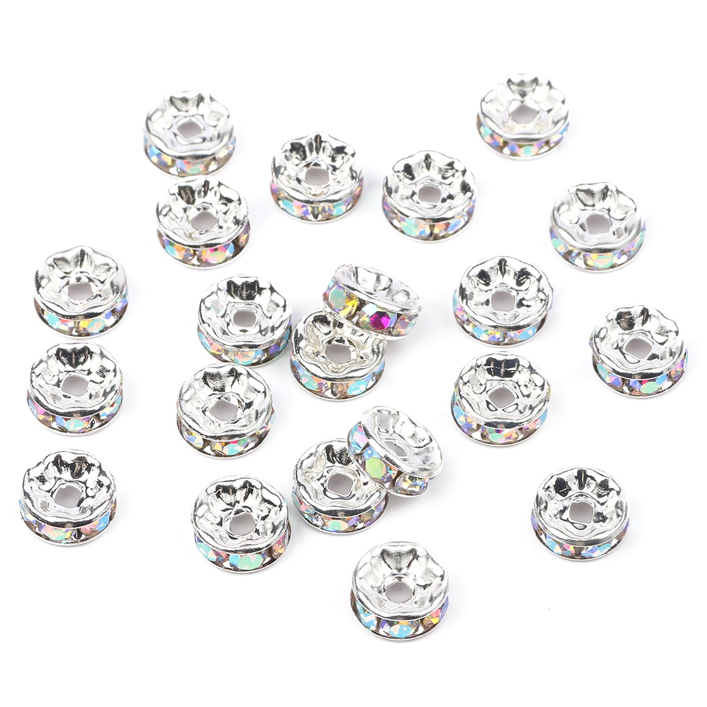 50pcs/lot Crystal Round Loose Spacer Beads for DIY Making Bracelet Necklace Accessories - Hiccupzz