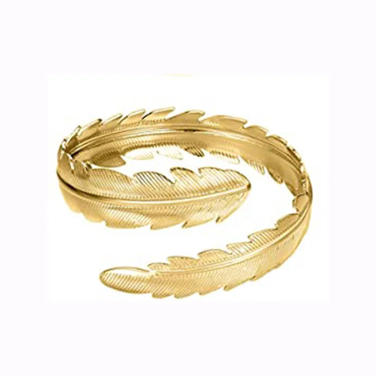 Simple Boho Coil Upper Arm Band Cuff Armlets for Women Girls, Adjustable Arm Bangle - Hiccupzz