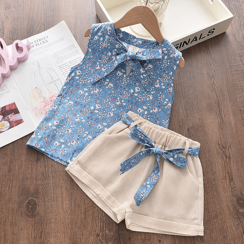 Kids Girls Clothing Sets Summer New Style Brand  Baby Girls Clothes Short Sleeve T-Shirt+Pant Dress 2Pcs Children Clothes Suits - Hiccupzz