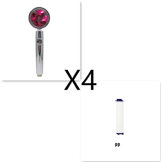 Shower Head Water flow 360 Degrees Rotating With Small Fan ABS Rain High Pressure Spray Nozzle Bathroom Accessories - Hiccupzz