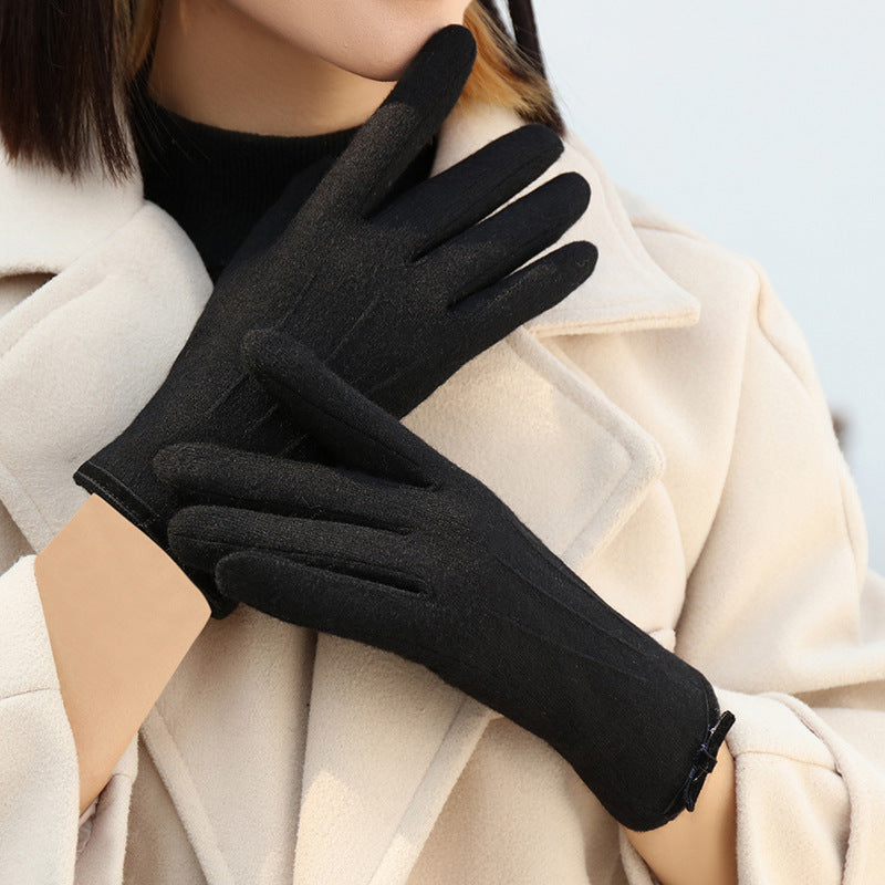 Women's Winter Fleece Lined Padded Warm Keeping Finger Gloves - Hiccupzz