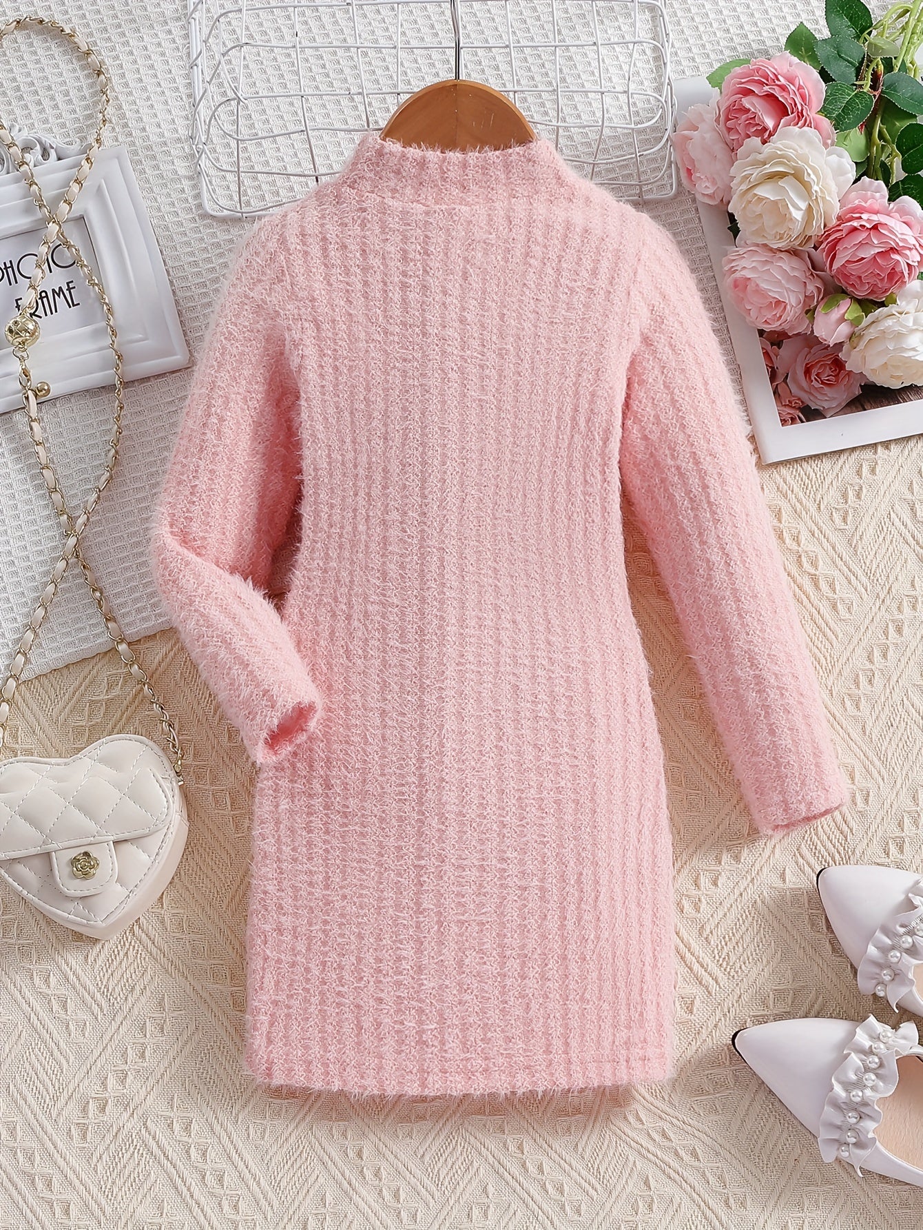 Elegant Solid Long Sleeve Dress, Comfy Warm, Fall Winter Party Dress - Hiccupzz