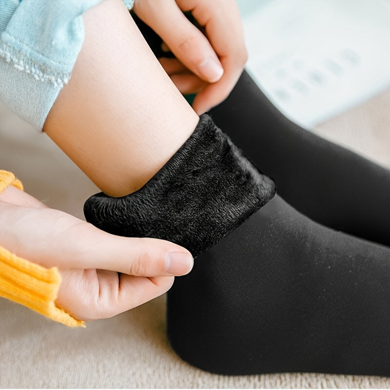 6 Pairs Unisex Thermal Socks - Ultra-Warm, Fleece-Lined, Mid-Calf Boot Socks for Cold Weather - Hiccupzz