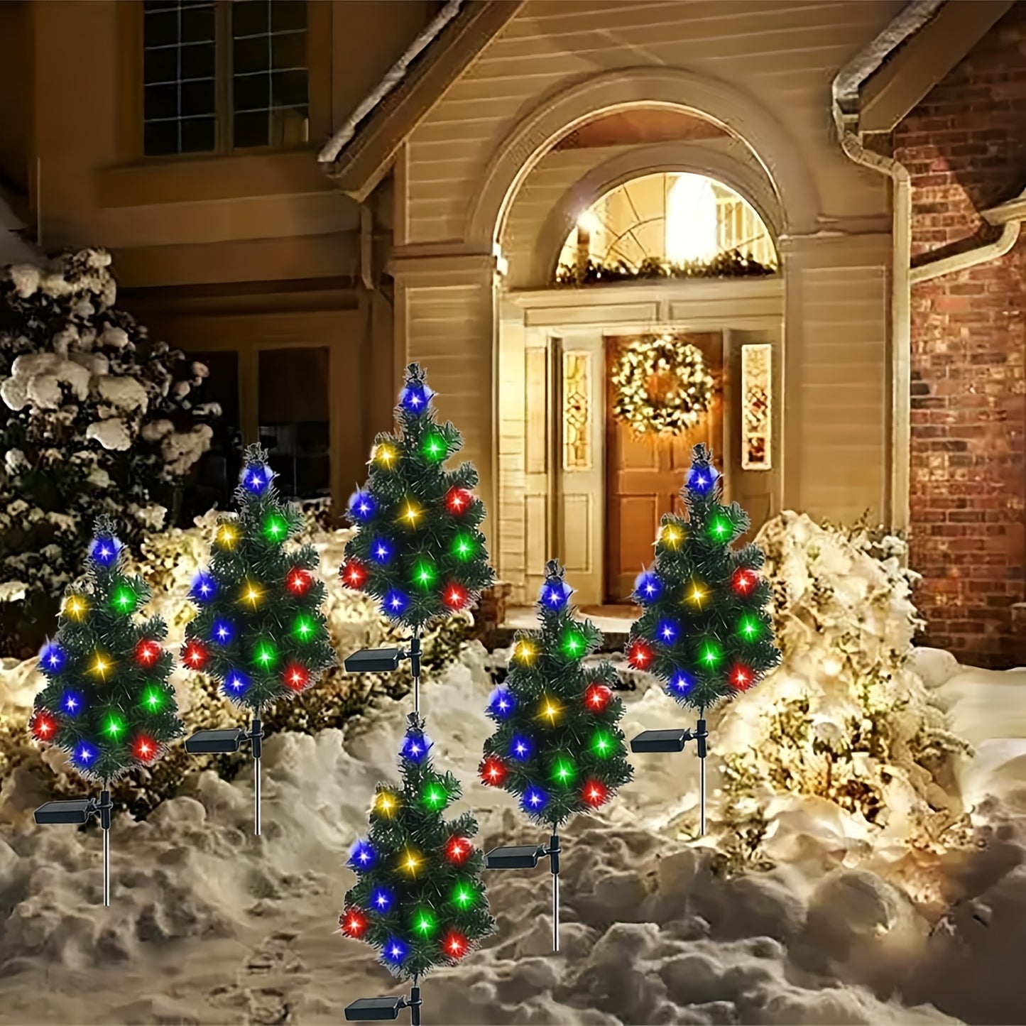 Solar-Powered Christmas Tree Garden Stake Lights
