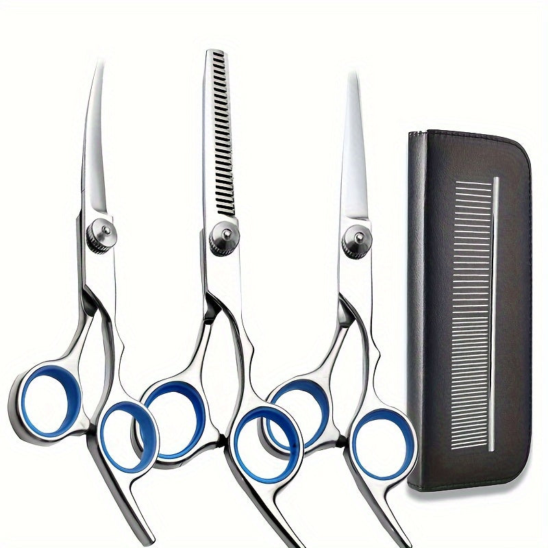 Dog Grooming Scissors Kit – Professional Pet Cleaning and Grooming Tool Set with Safety Round Tip Stainless Steel Shears for Dogs & Cats - Hiccupzz