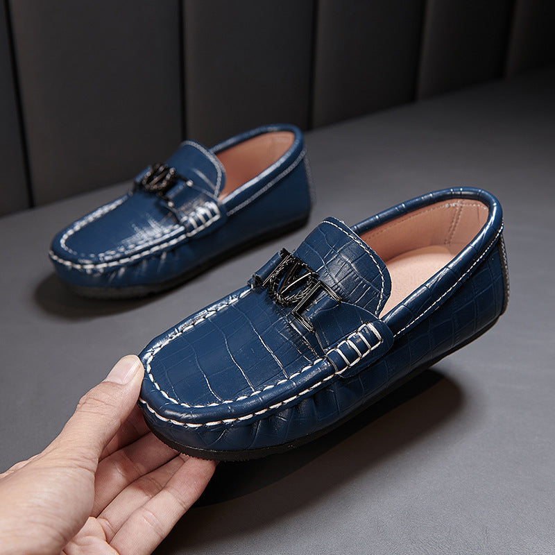 Children's Shoes Peas Shoes Children's Slip-on Leather Shoes - Hiccupzz