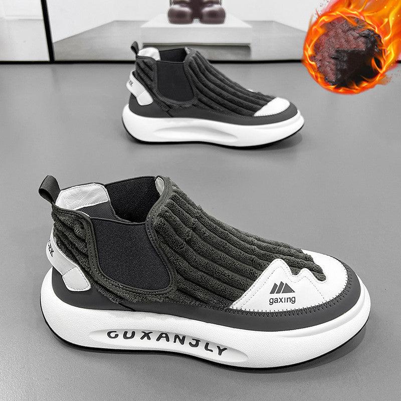Men's Casual All Match High Top Corduroy Cloth Shoes - Hiccupzz