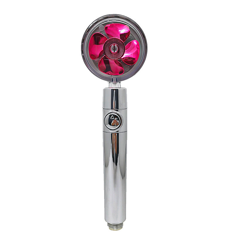 Shower Head Water flow 360 Degrees Rotating With Small Fan ABS Rain High Pressure Spray Nozzle Bathroom Accessories - Hiccupzz