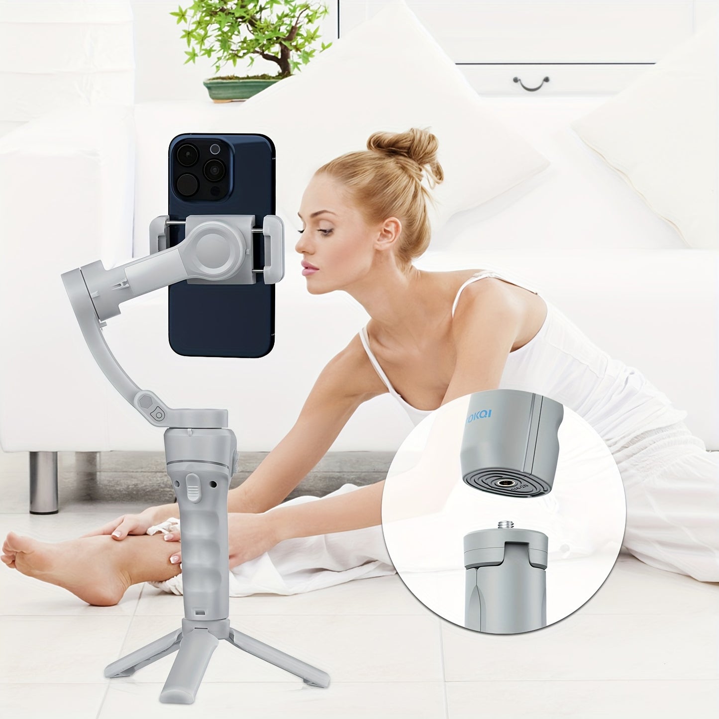 3-Axis Smartphone Gimbal with ActiveTrack, Auto Tracking, Portable & Foldable for Video Recording and Vlogging - Hiccupzz