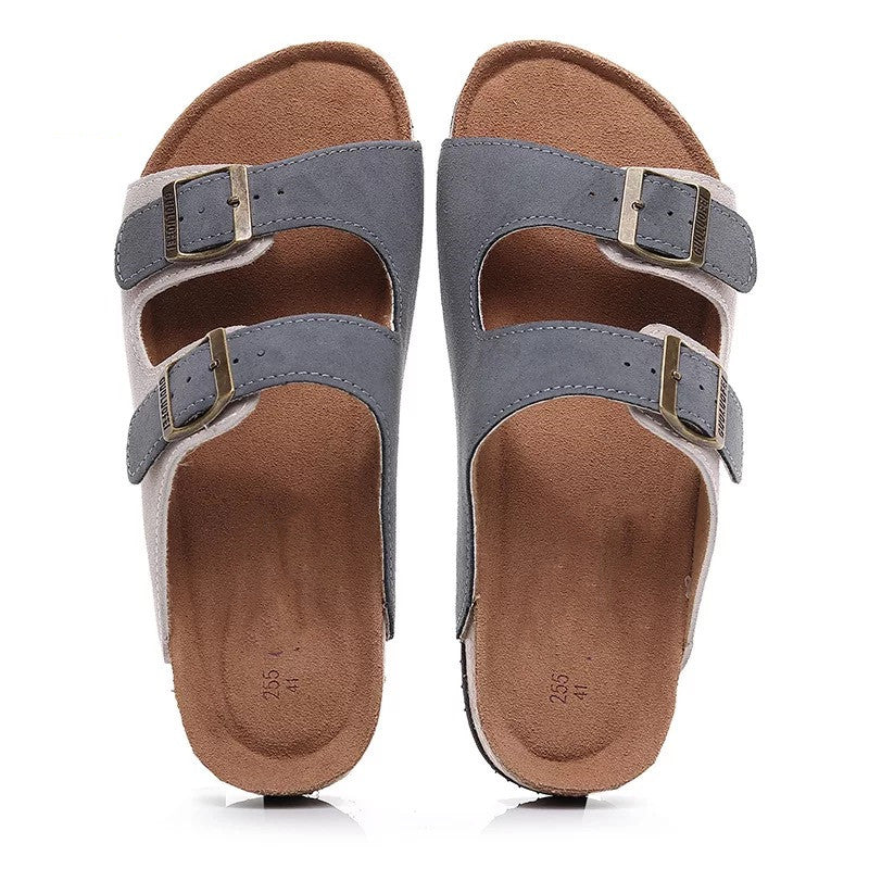 Genuine Leather Cork Slippers Women's Fashion - Hiccupzz