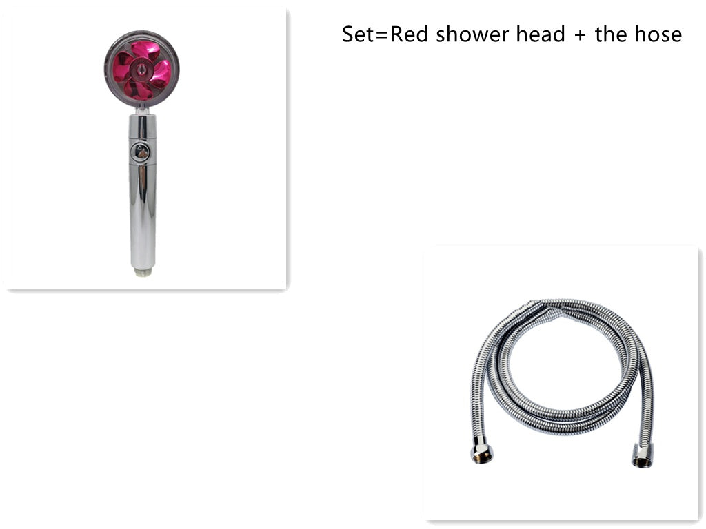 Shower Head Water flow 360 Degrees Rotating With Small Fan ABS Rain High Pressure Spray Nozzle Bathroom Accessories - Hiccupzz